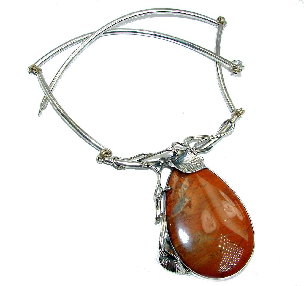 Beautiful Red Jasper Sterling Silver handcrafted Necklace