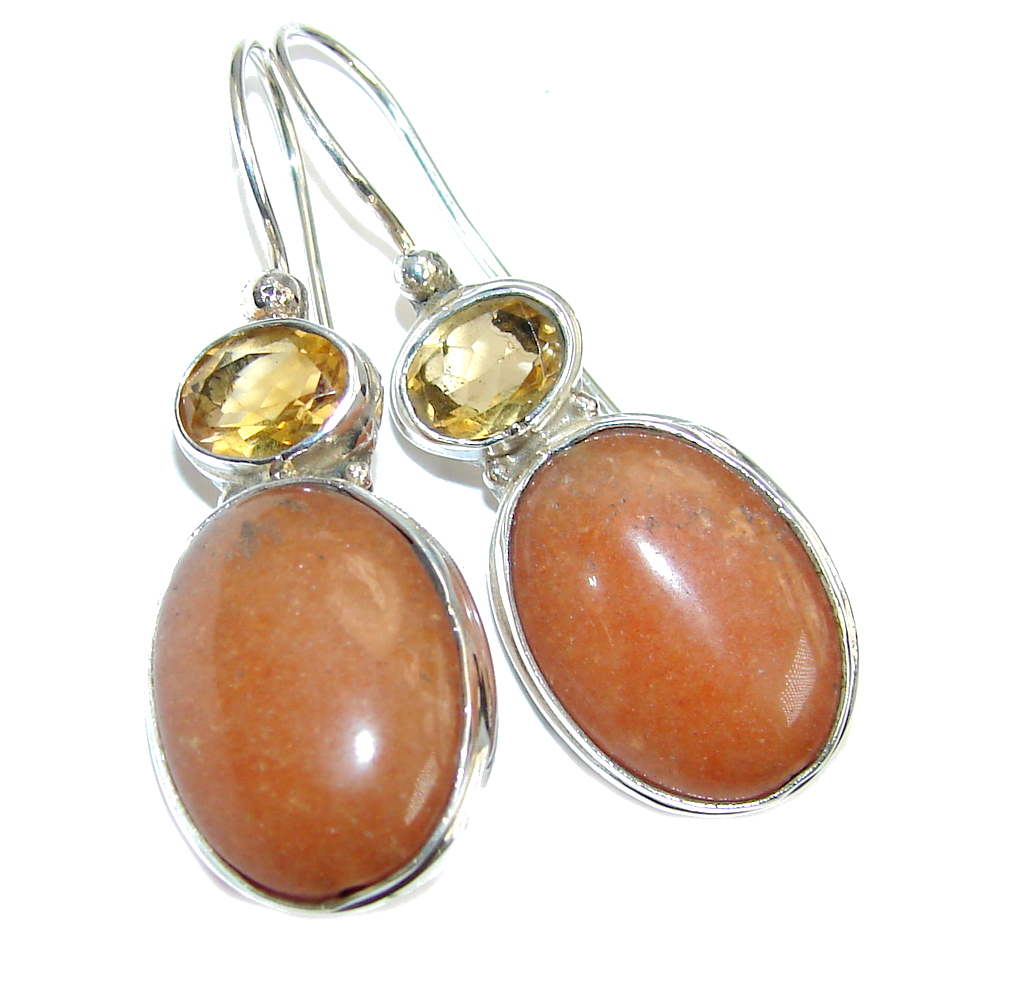Sublime Calcite & Citrine Sterling Silver earrings