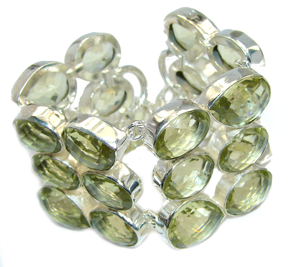 Marvelous Chunky created Citrine Sterling Silver Bracelet