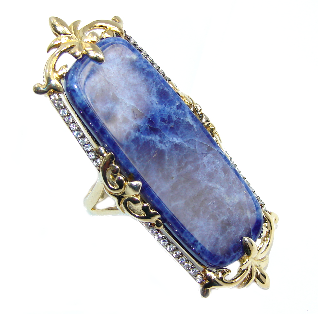 Irresistible Blue Sodalite Gold over Sterling Silver Ring s. 6