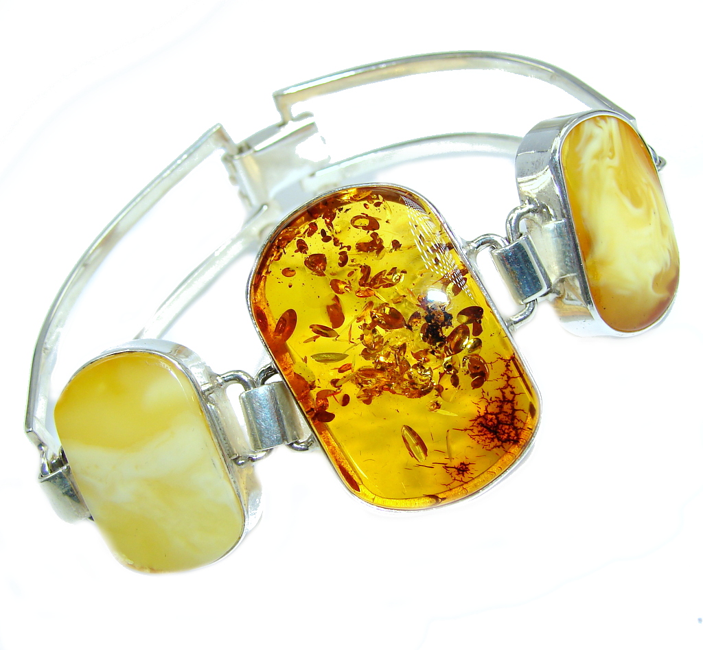 Beautiful Butterscotch AAA Baltic Polish Amber Sterling Silver Bracelet