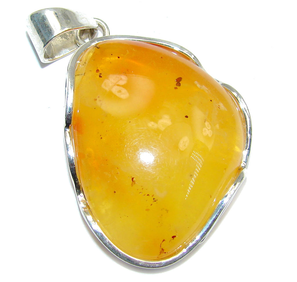 Butterscotch Baltic Polish Amber Sterling Silver Pendant