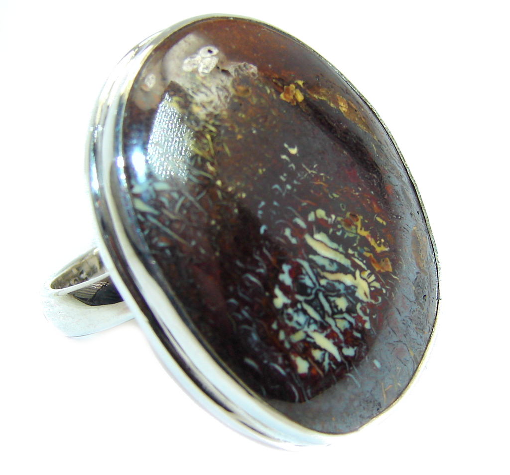 Amazing Australian Koroit Opal Sterling Silver Ring size adjustable