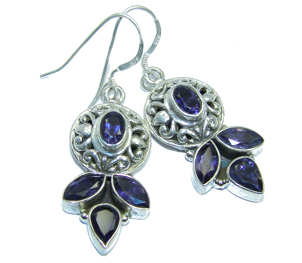 Bali Secret Natural Iolite Sterling Silver earrings