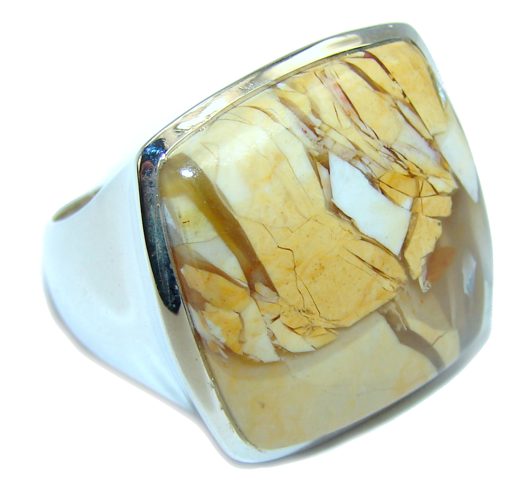 Amazing! Brown Burro Creek Jasper Sterling Silver Ring s. 8 3/4