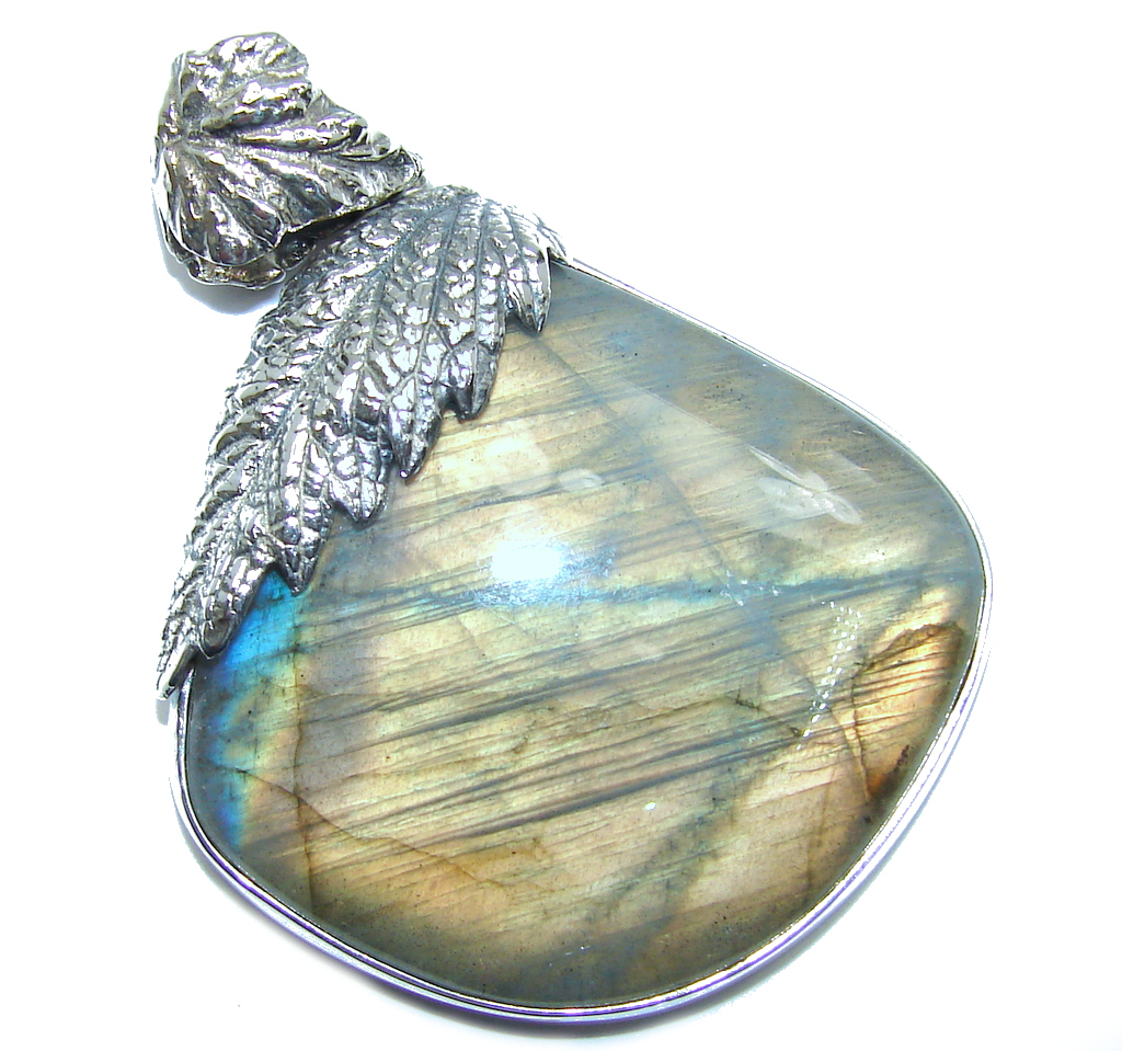 Amazing Inner Fire Labradorite Sterling Silver Pendant