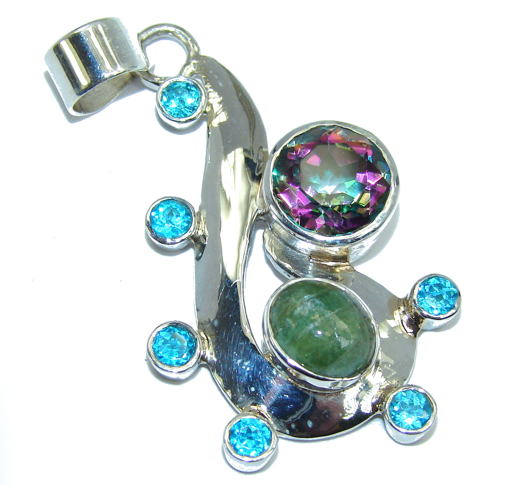 Amazing Magic Topaz Sterling Silver Pendant