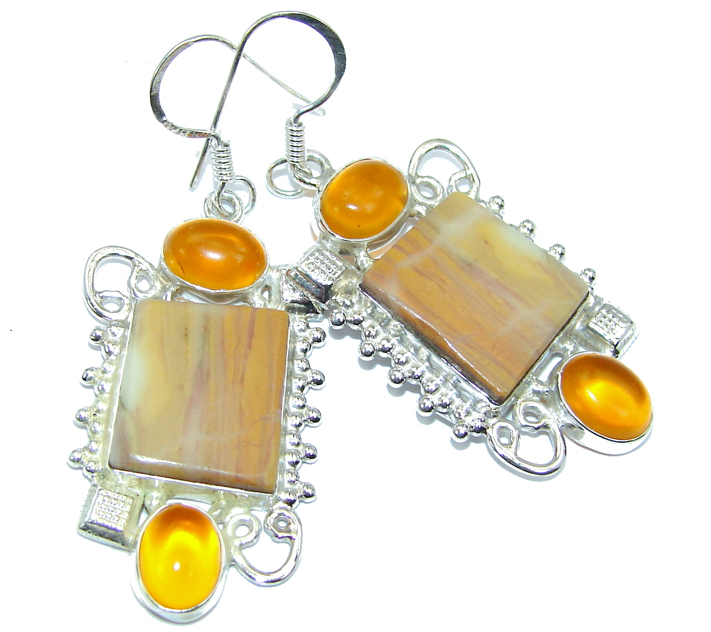 Amazing Picture Jasper Sterling Silver earrings