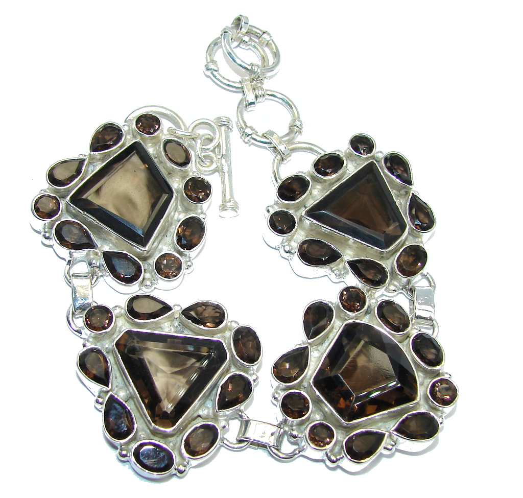 Circle of Life Brown Smoky Topaz Sterling Silver Bracelet