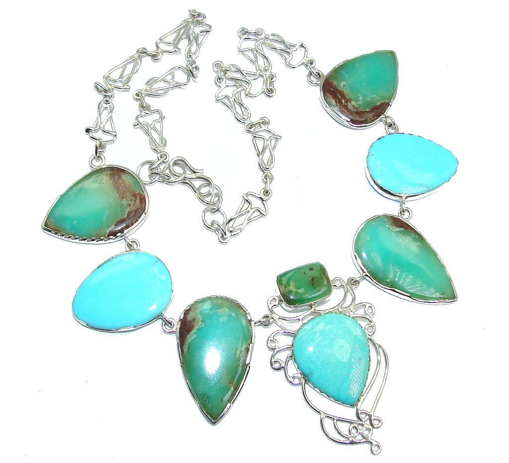 Great quality Corrico Lake Turquoise Chrysocolla Sterling Silver Necklace