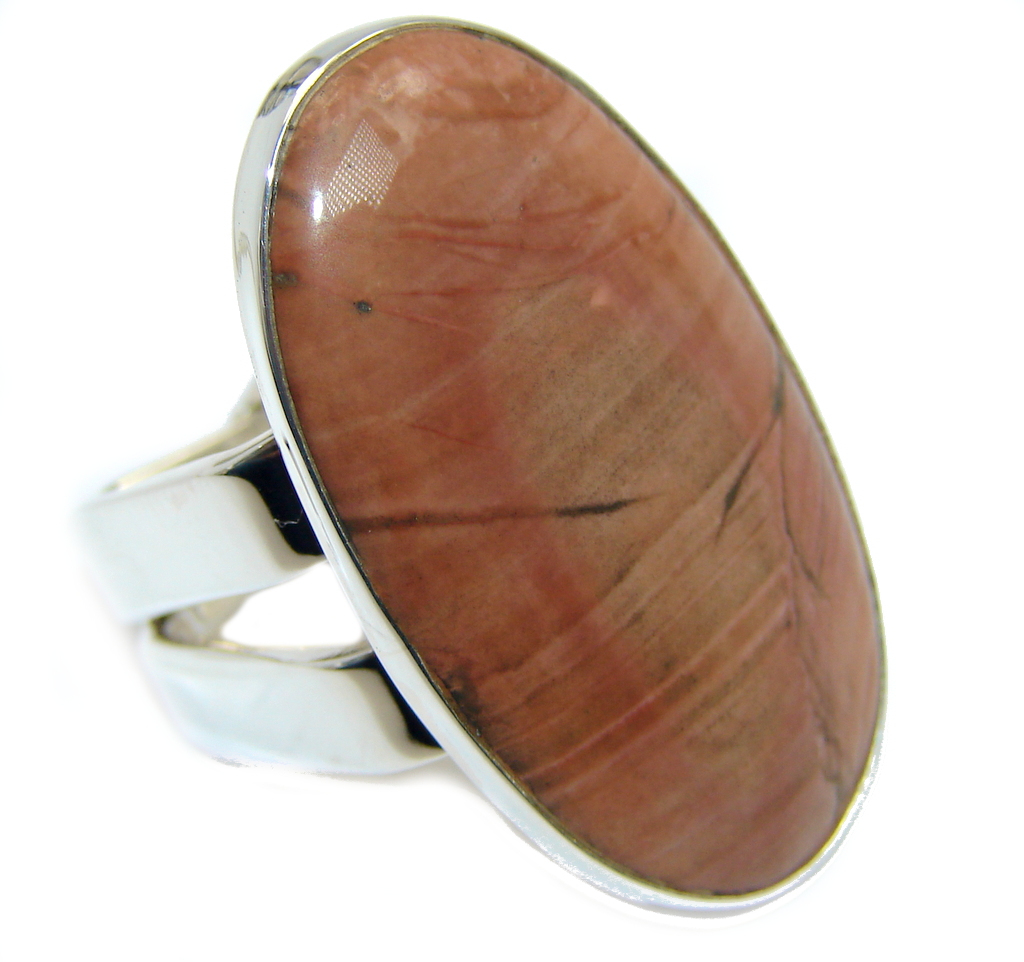 Amazing Imperial Jasper Sterling Silver Ring s. 7 1/4