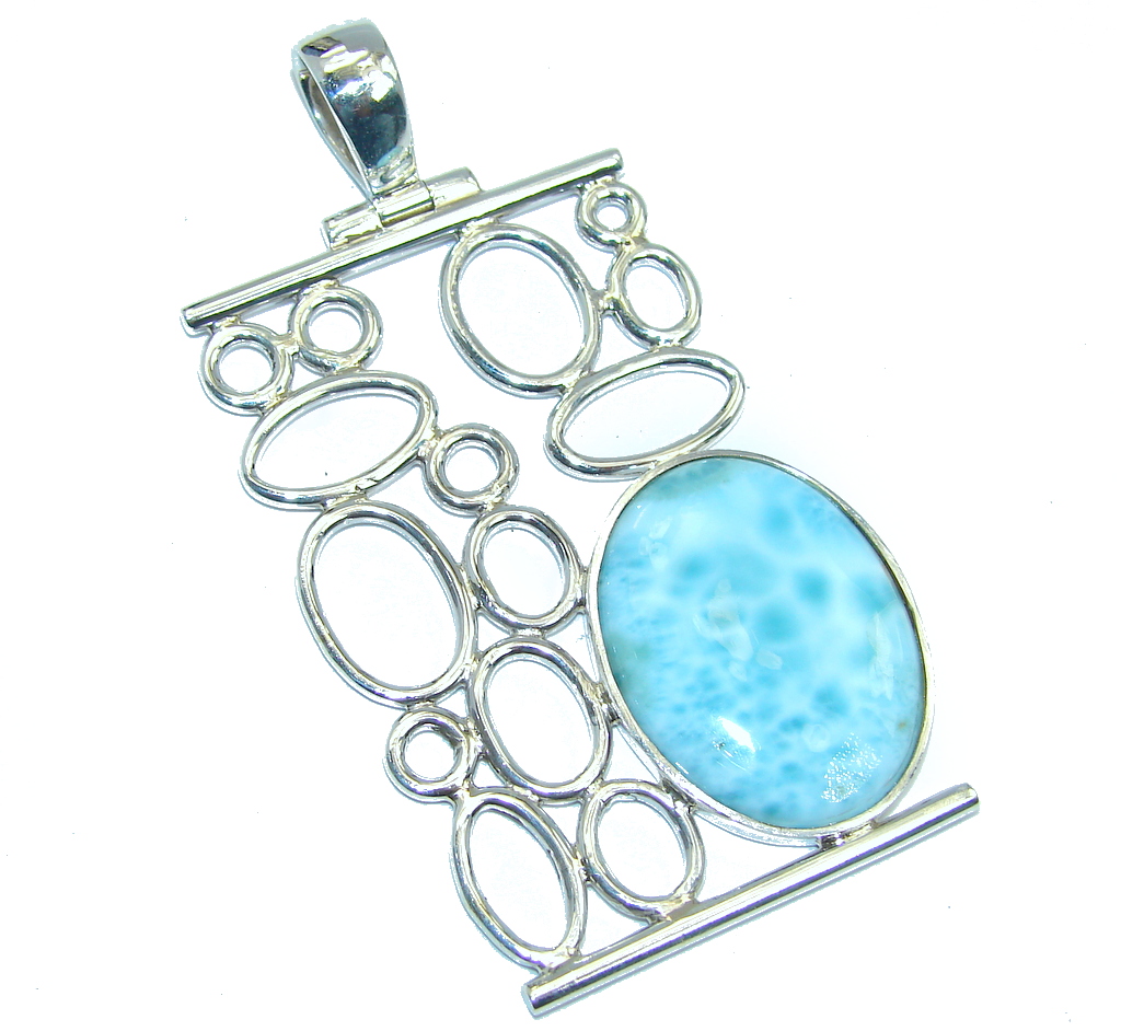 Perfect Harmony AAA Blue Larimar Sterling Silver Pendant