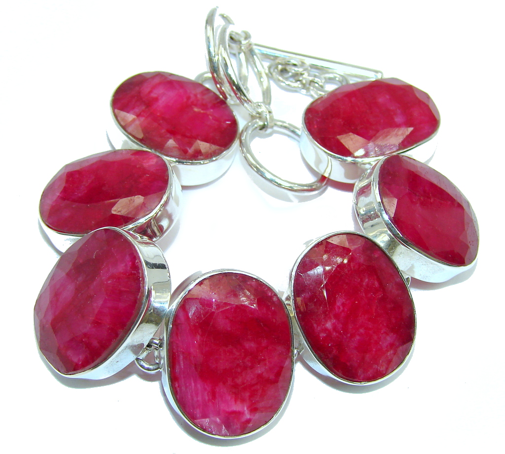 Summer Passion Red Ruby Sterling Silver Bracelet