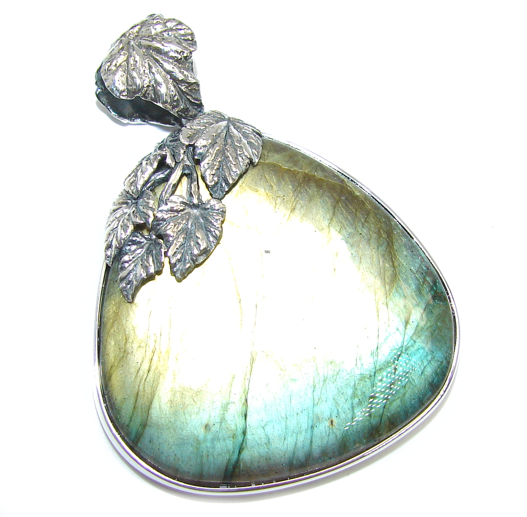 Just incredible Inner Fire Labradorite Hand Made Sterling Silver Pendant