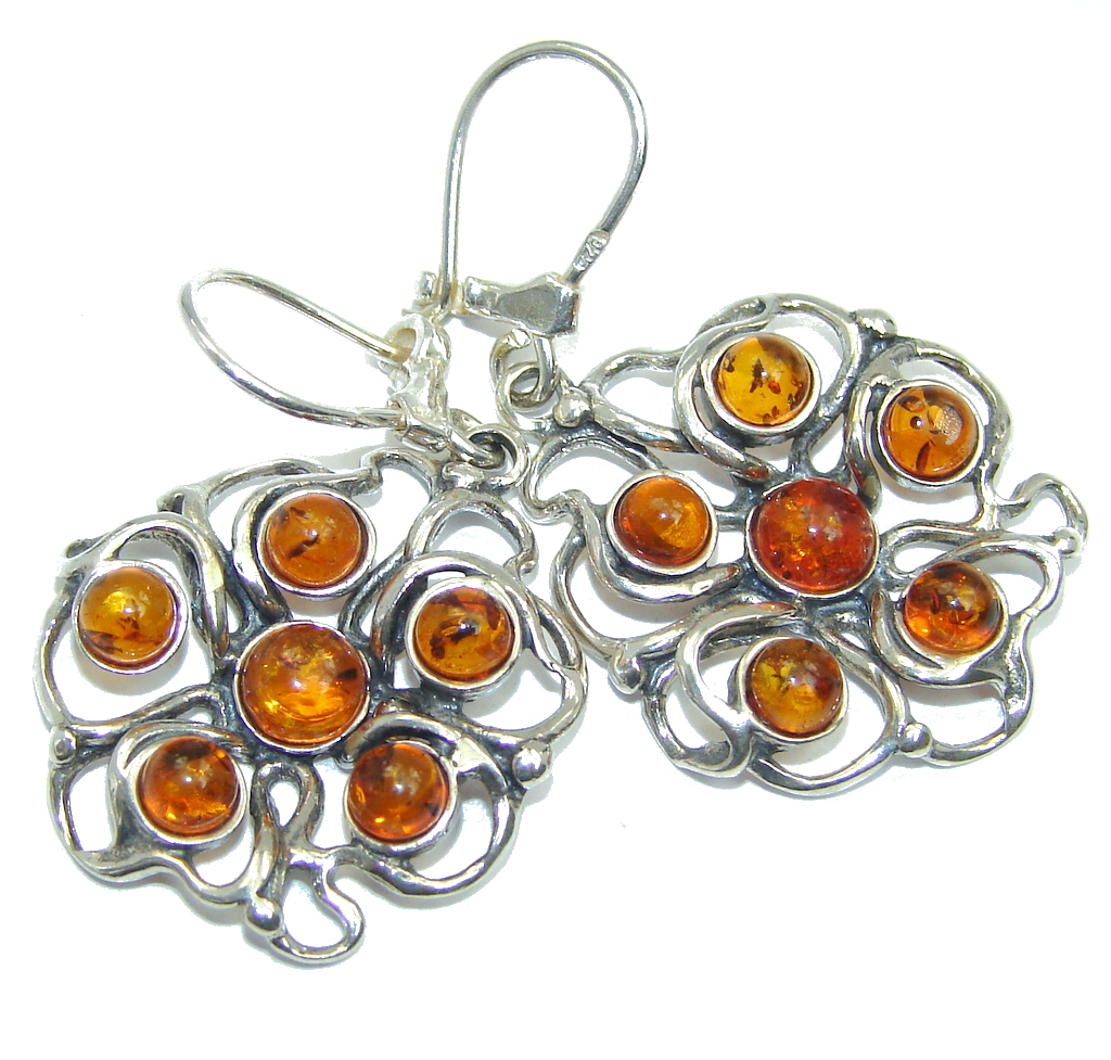 Back to Nature Baltic Amber Sterling Silver earrings