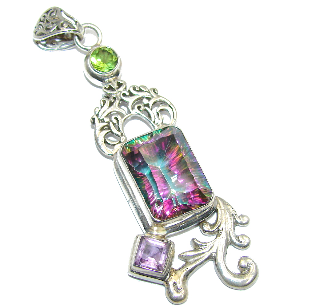 Beautiful Magic Topaz Sterling Silver Pendant