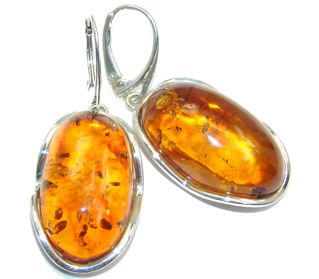 Back to Nature Baltic Amber Sterling Silver earrings