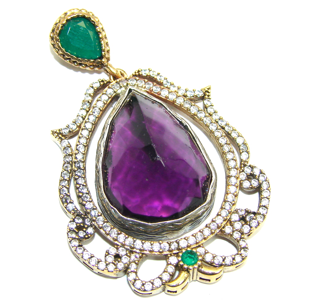 Awesome Purple Alexandrite Quartz Sterling Silver Pendant