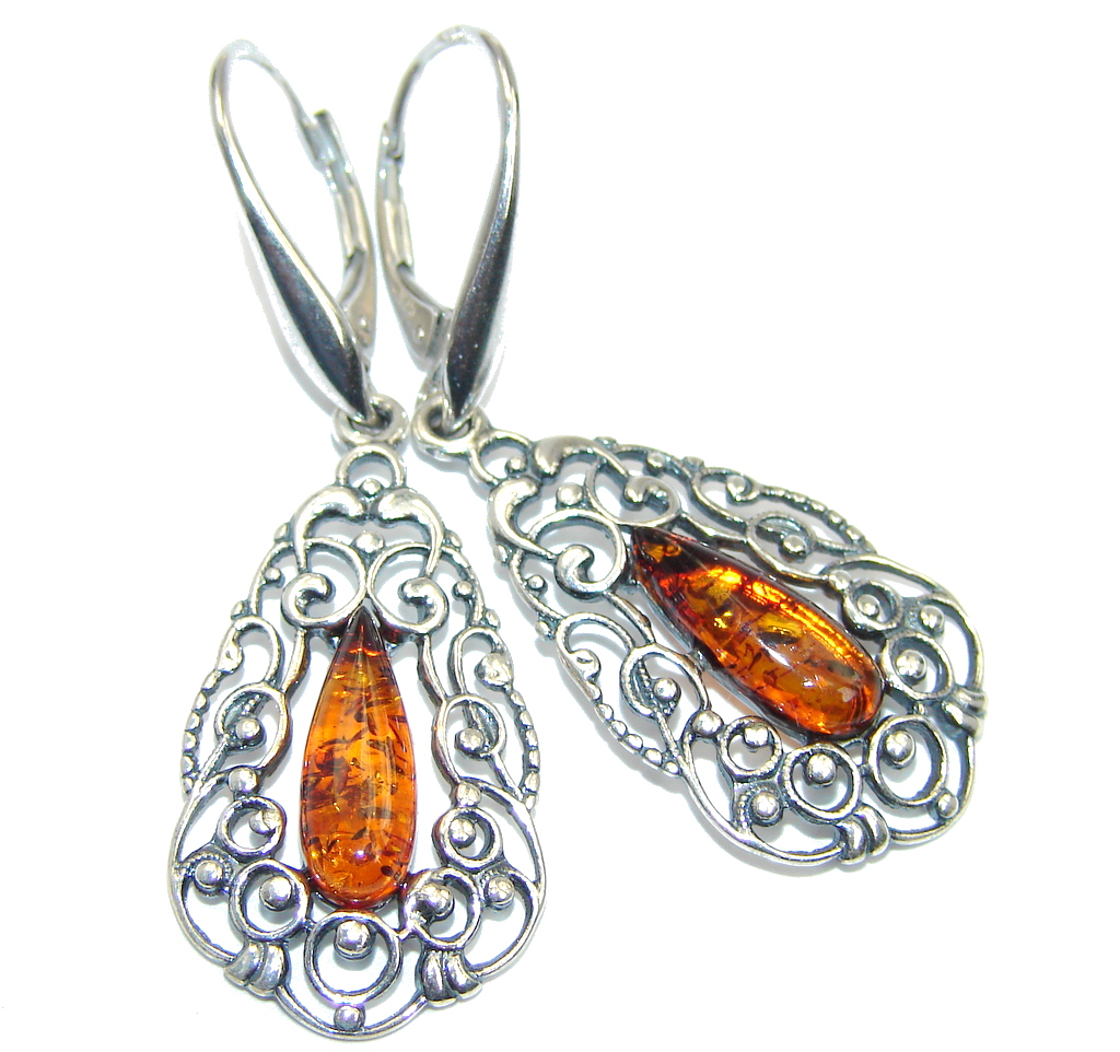 Back to Nature Baltic Amber Sterling Silver earrings