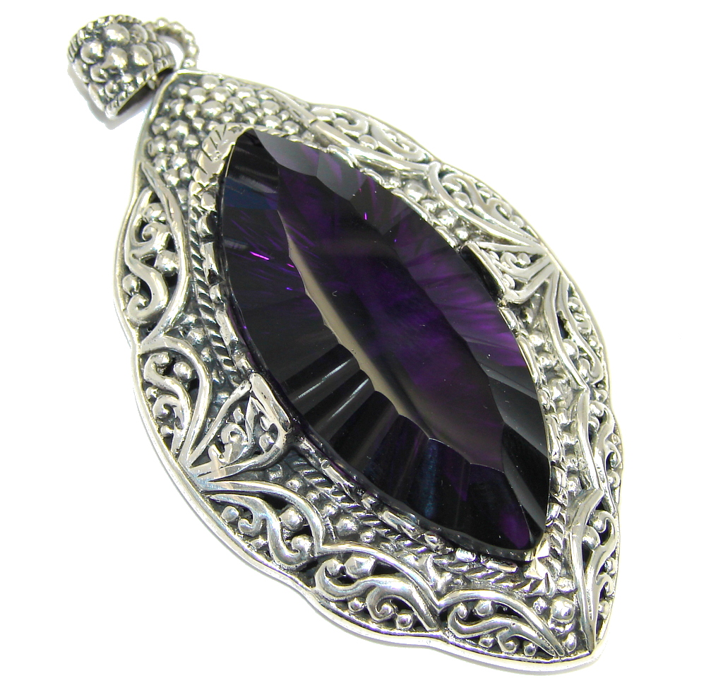 Large Posh created Alexandrite Sterling Silver indonesian made Pendant