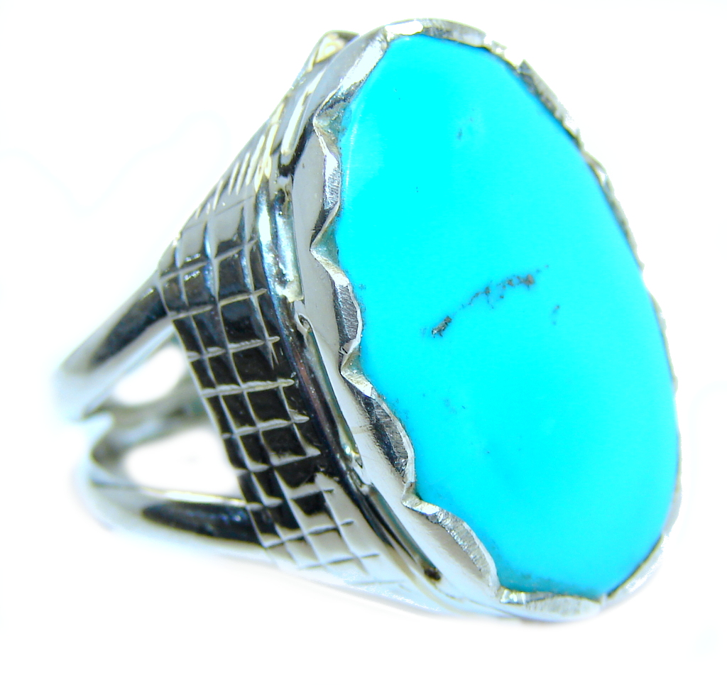 Amazing AAA Sleeping Beauty Turquoise Sterling Silver Ring s. 9