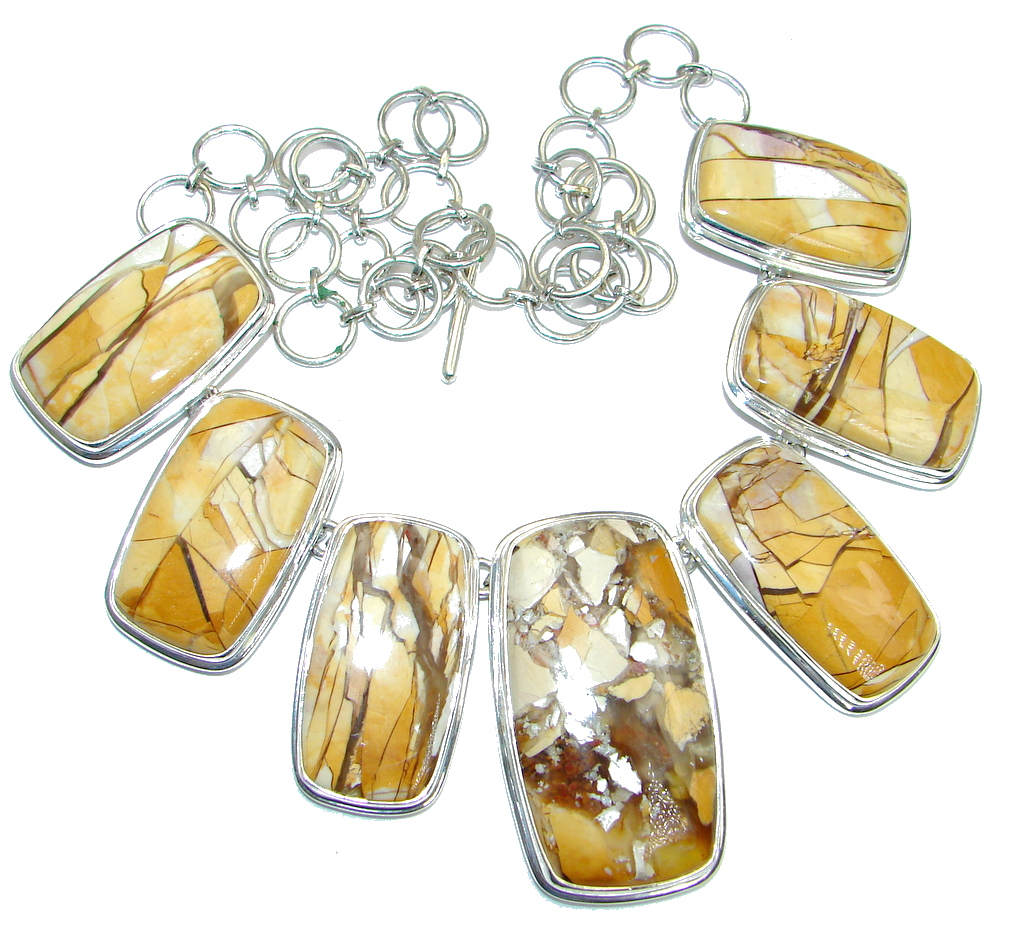 Excellent quality Australian Brecciated Mookaite Sterling Silver handmade necklace