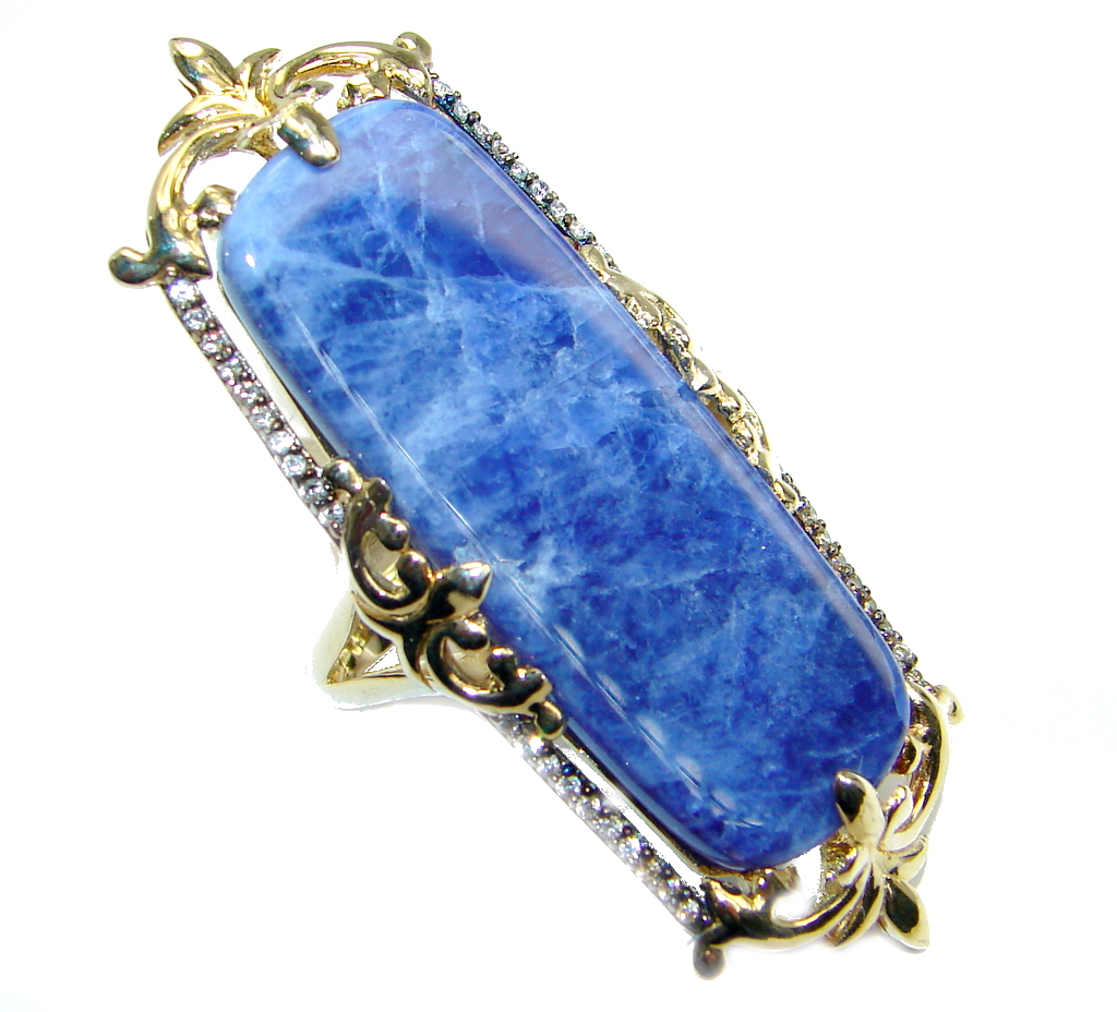 Irresistible Blue Sodalite Gold over Sterling Silver Ring s. 7