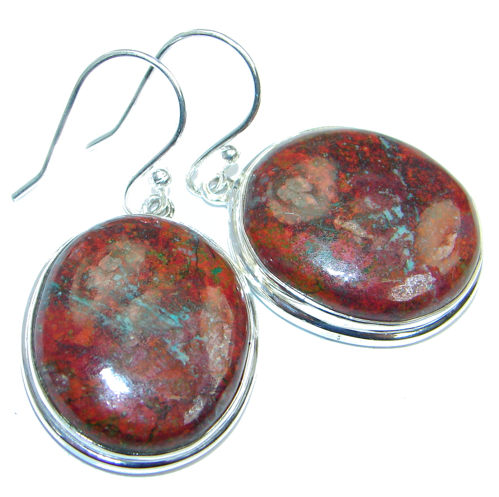 Natural Sonora Jasper Sterling Silver handcrafted Earrings