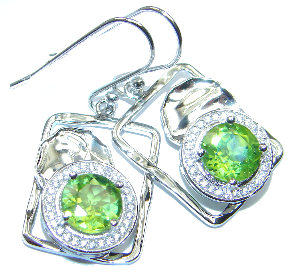 Amazing Design Peridot Sterling Silverb handmade Earrings