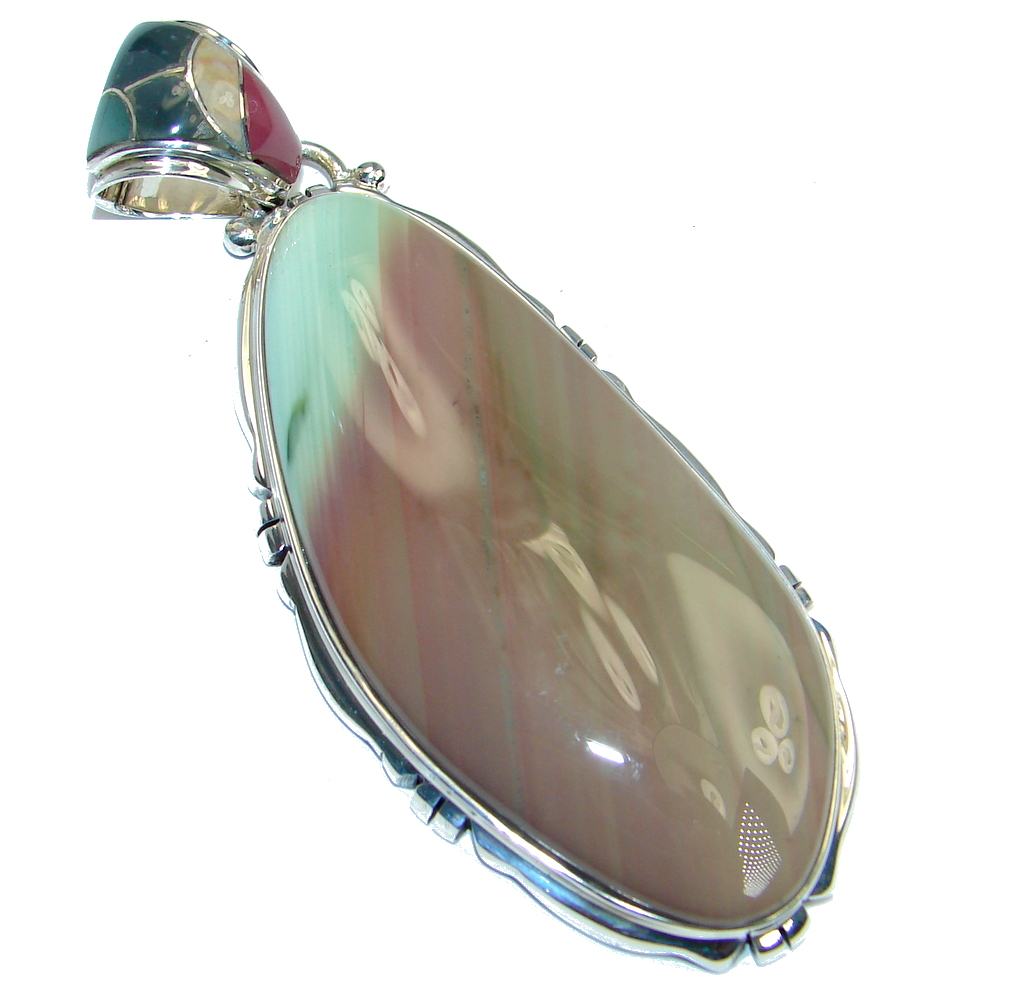 Huge Elite quality Imperial Jasper Sterling Silver handmade Pendant