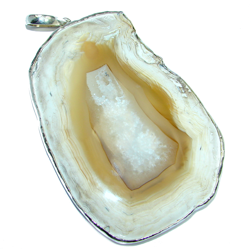 Perfect Botswana Agate Sterling Silver handmade Pendant