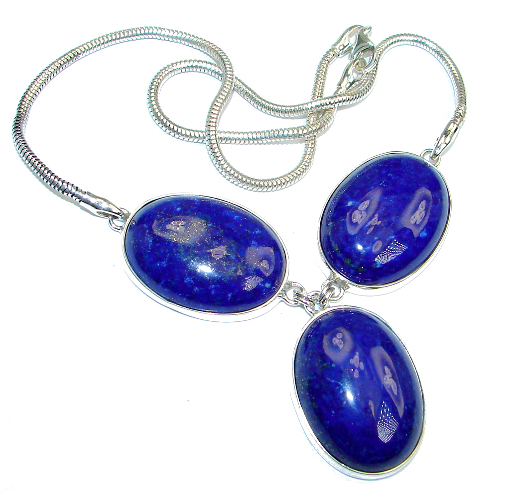 Genuine Lapis Lazuli Sterling Silver handmade Necklace