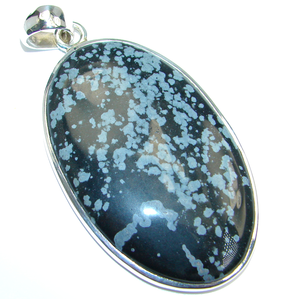 Amazing quality Snowflake Obsidian Sterling Silver handmade Pendant