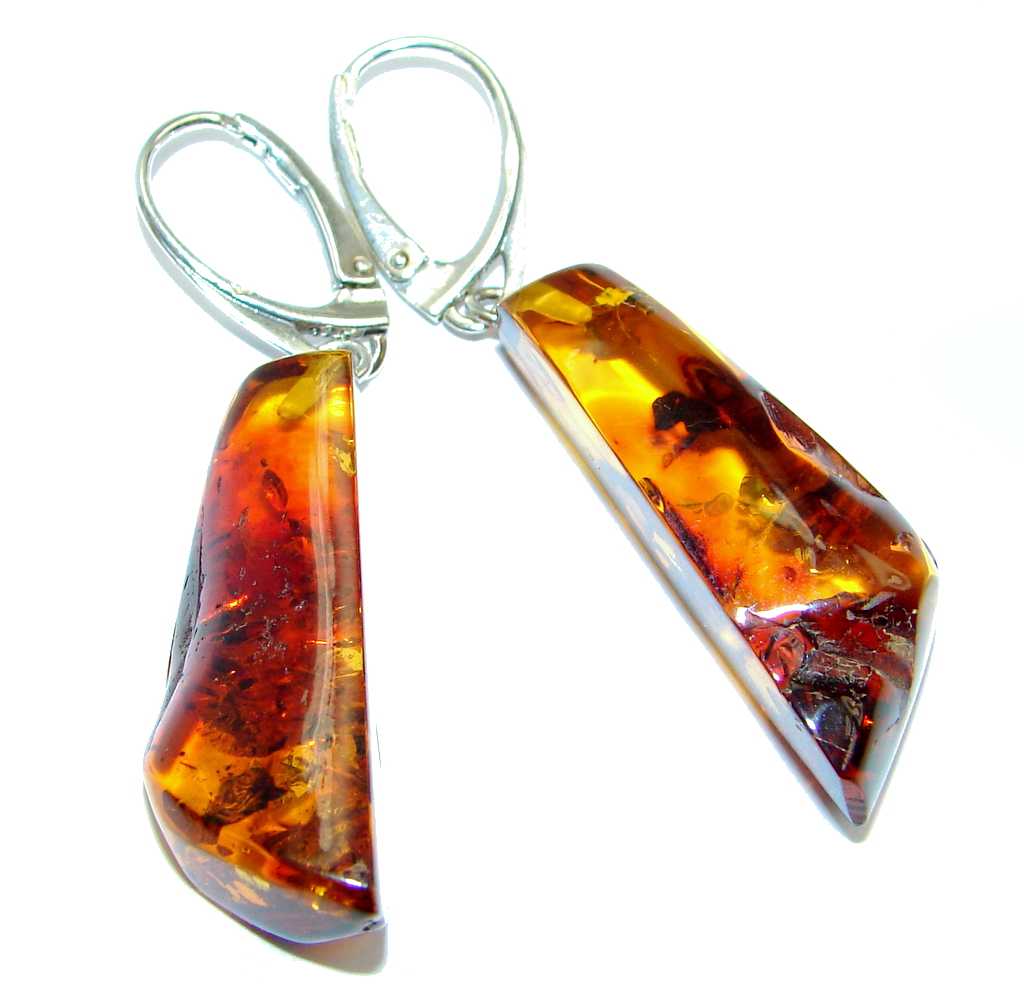 Back to Nature Baltic Amber Sterling Silver earrings