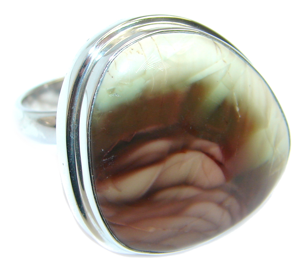 Authentic Imperial Jasper Sterling Silver Ring size adjustable
