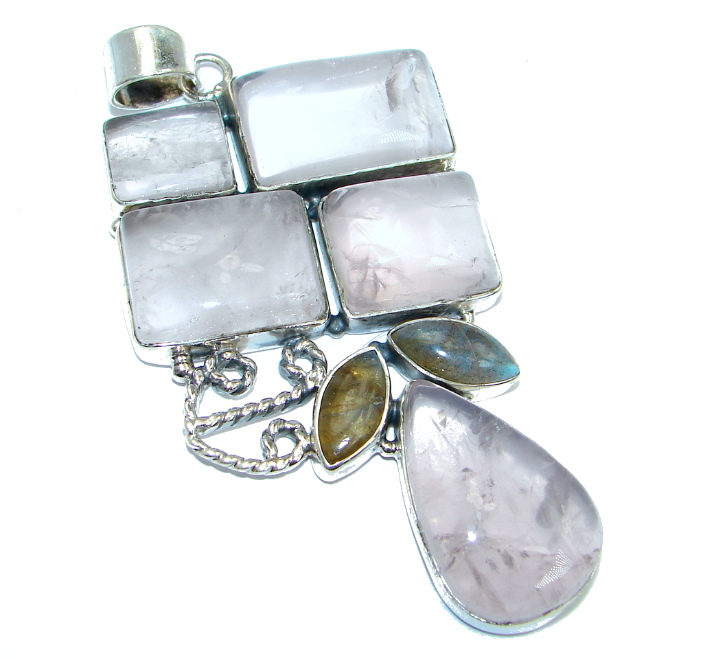 Big Beautiful Rosetta Picture Jasper Sterling Silver Pendant