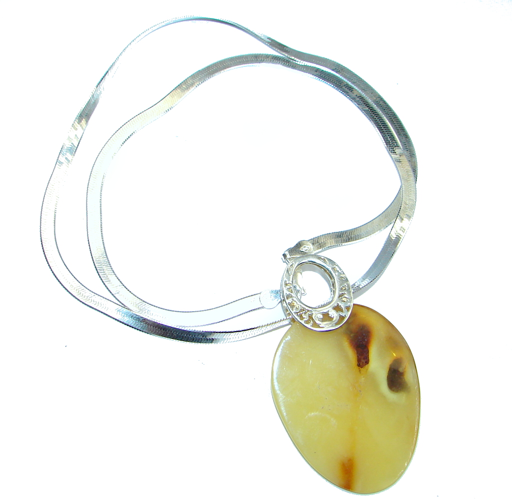 Elegant Butterscotch Baltic Polish Amber Sterling Silver handmade necklace