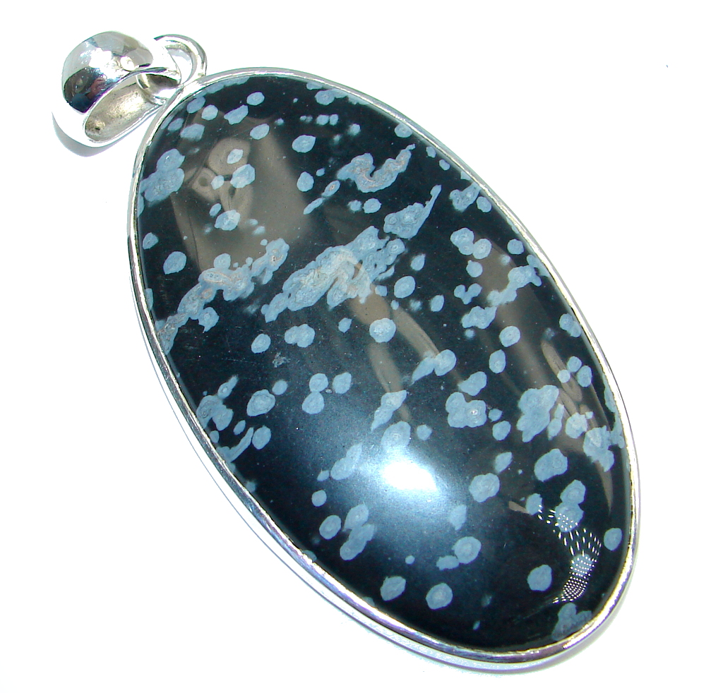 Amazing quality Snowflake Obsidian Sterling Silver handmade Pendant