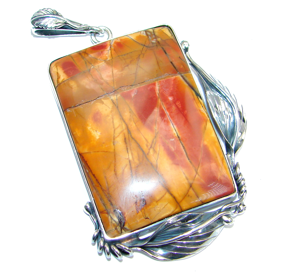 AAA quality Red Creek Jasper Sterling Silver Handmade Pendant