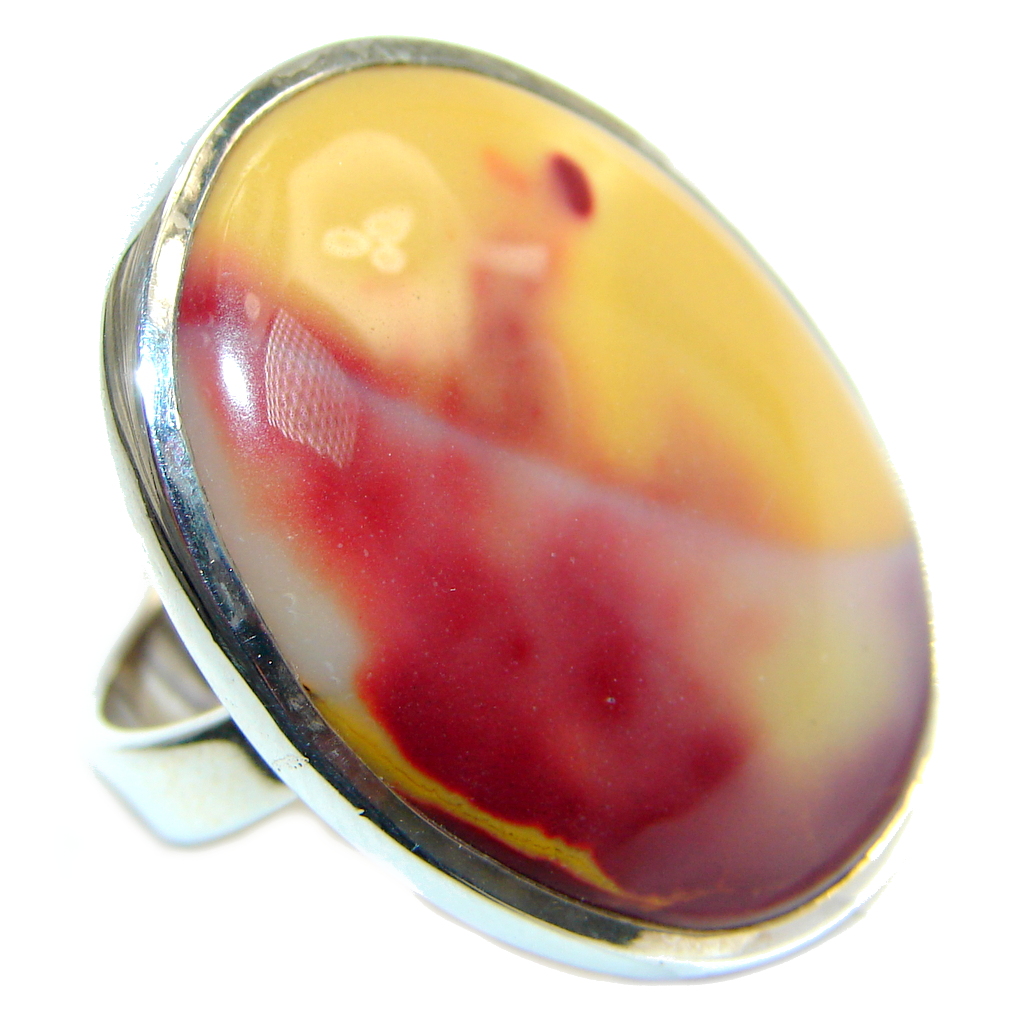 Australian Mookaite Jasper Sterling Silver Ring s. 8 1/2