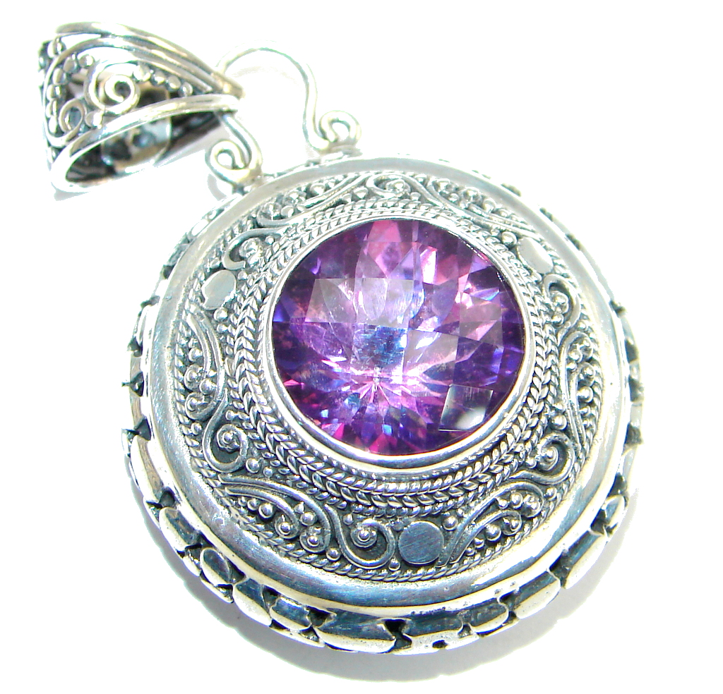 Spectacular Purple Magic Topaz Sterling Silver handcrafted Pendant