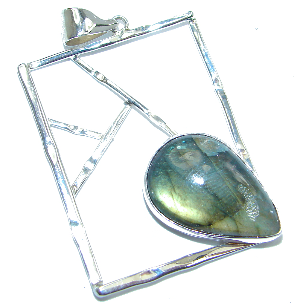 Modern Design Labradorite Sterling Silver handmade Pendant