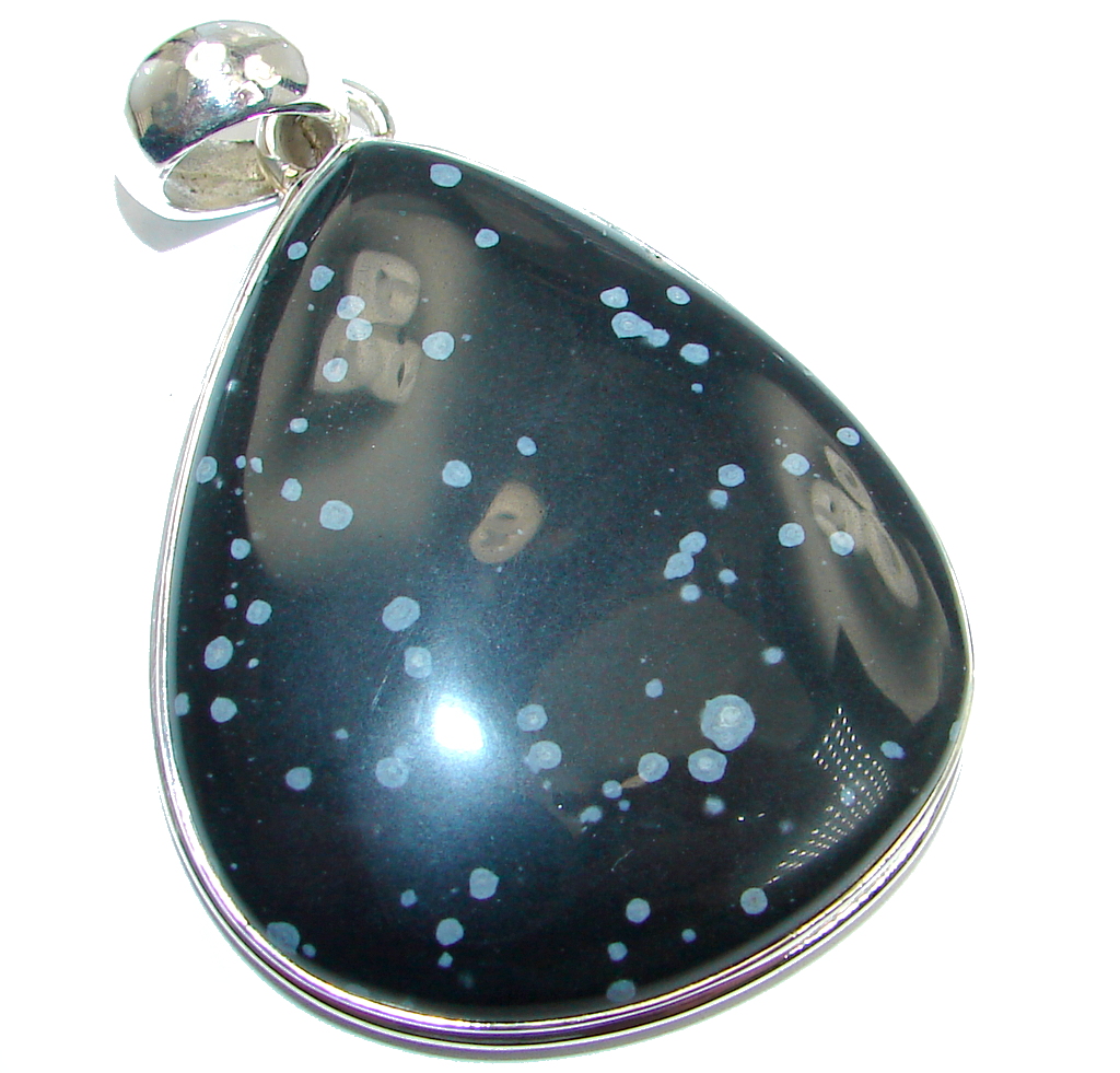 Amazing quality Snowflake Obsidian Sterling Silver handmade Pendant
