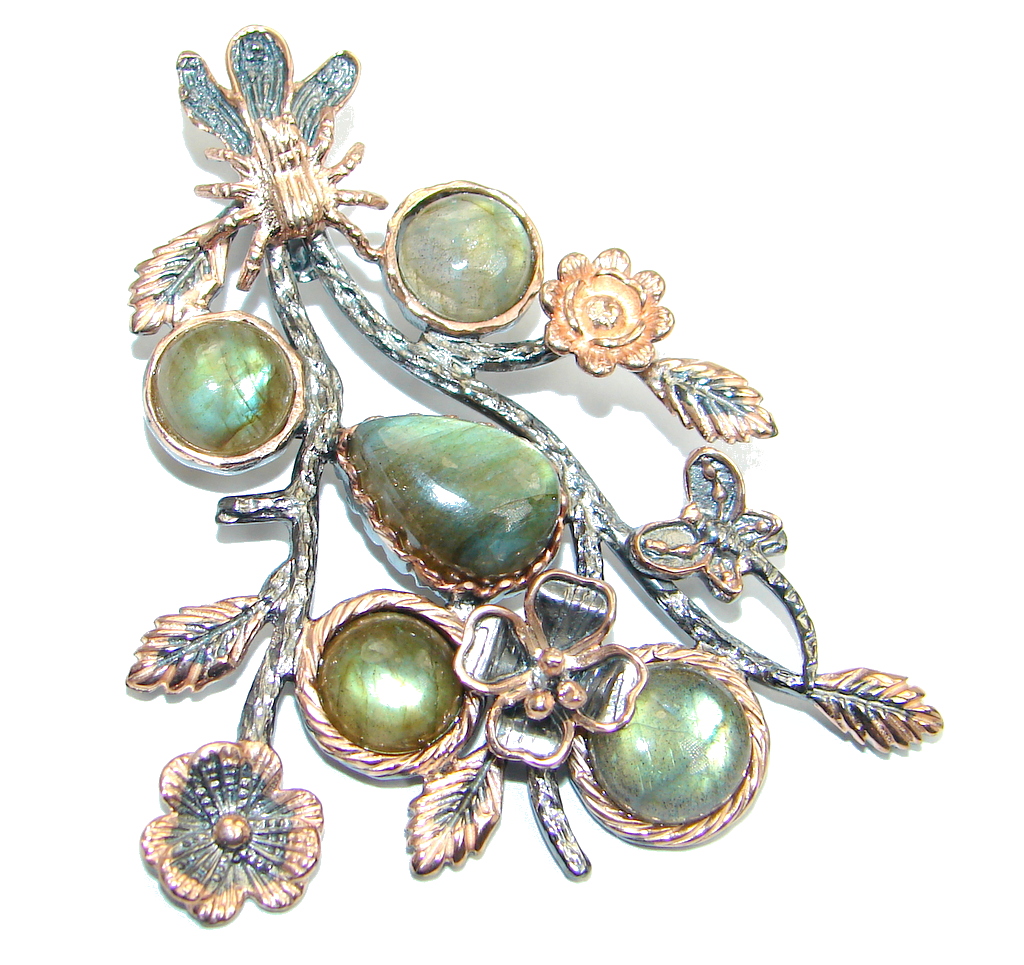 Traditional Design Labradorite Sterling Silver handmade Pendant