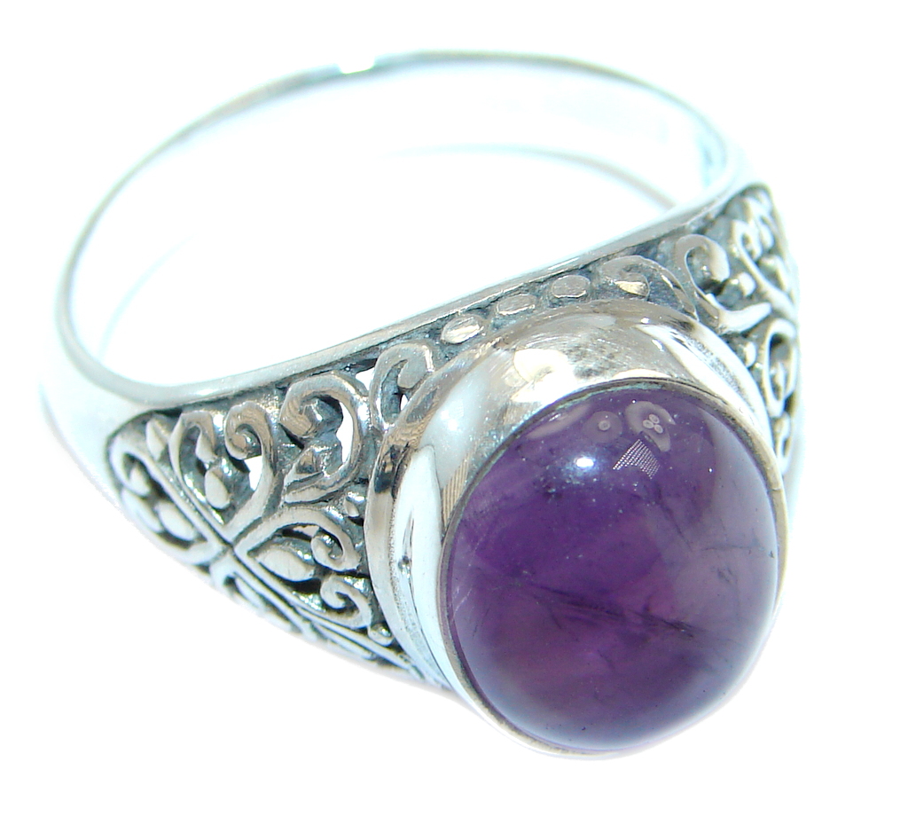 Amazing Amethyst Sterling Silver handmade Ring size 9