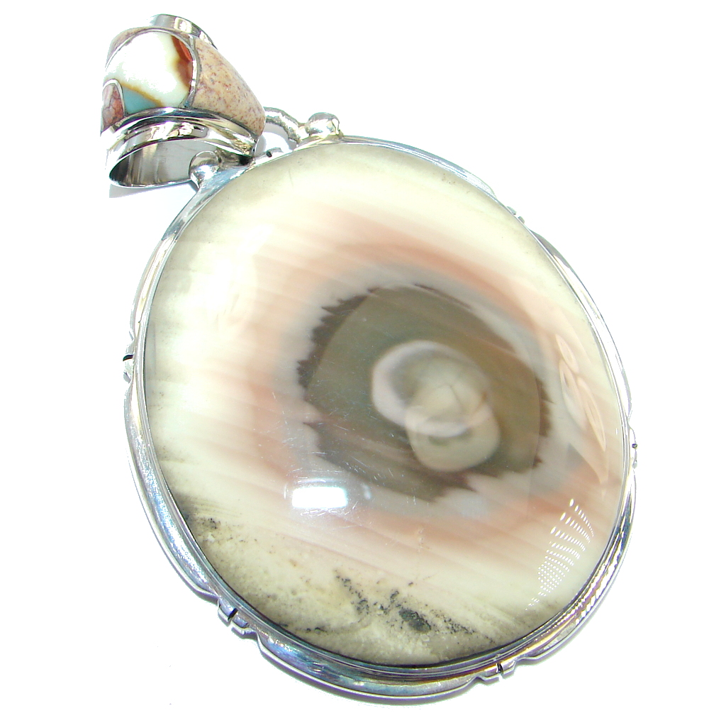 Huge Great quality Imperial Jasper Sterling Silver handmade Pendant
