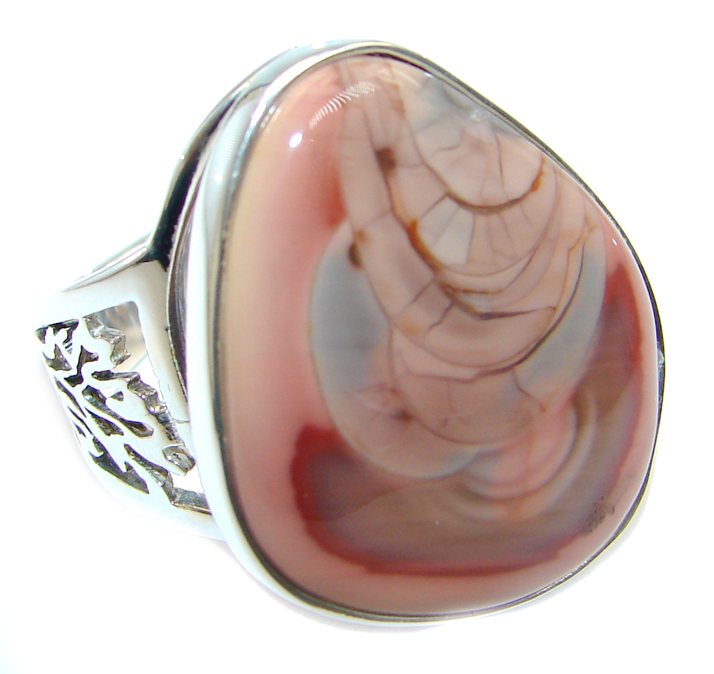 Authentic Imperial Jasper Sterling Silver Ring size adjustable