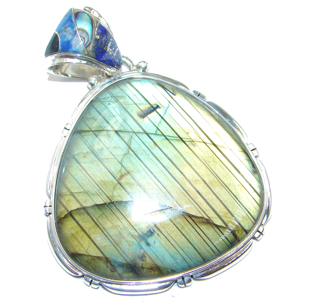 Northern Lights Labradorite Sterling Silver handmade Pendant