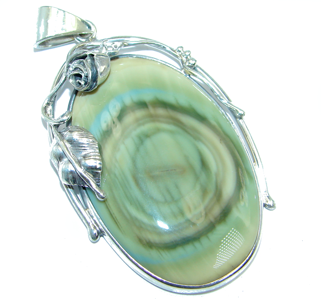 A Rose Great quality Imperial Jasper Sterling Silver handmade Pendant