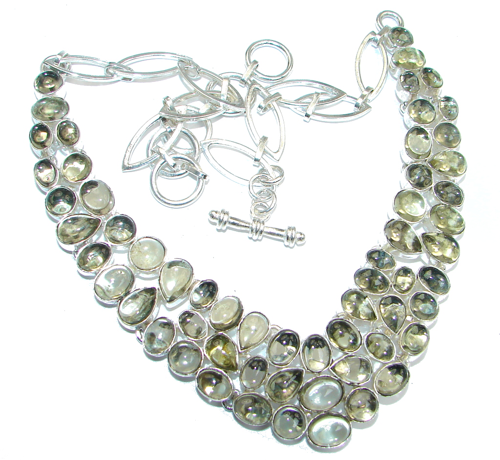 one of the kind Chunky Exclusive natural Citrine Sterling Silver handmade Necklaces